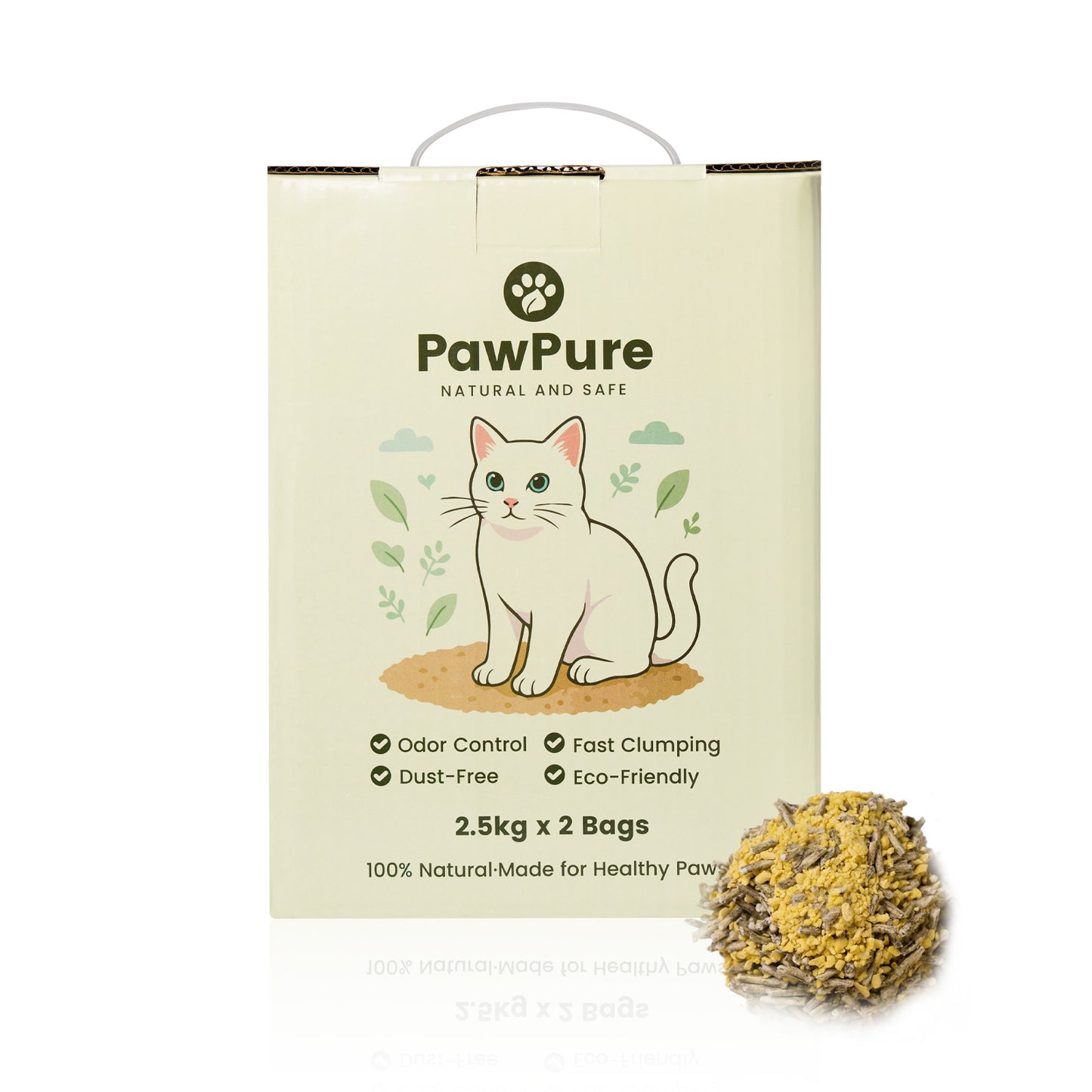 Tea Leaf & Millet Cat Litter – Natural Fresh Scent, Flushable, Eco-Friendly, Low Dust, Clumping