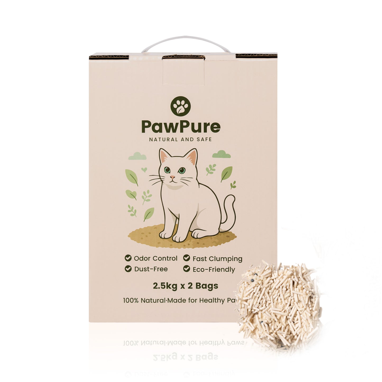Tofu & Cassava Cat Litter  – Natural Plant-Based, Flushable, Low Dust, Fast Clumping, Deodorizing