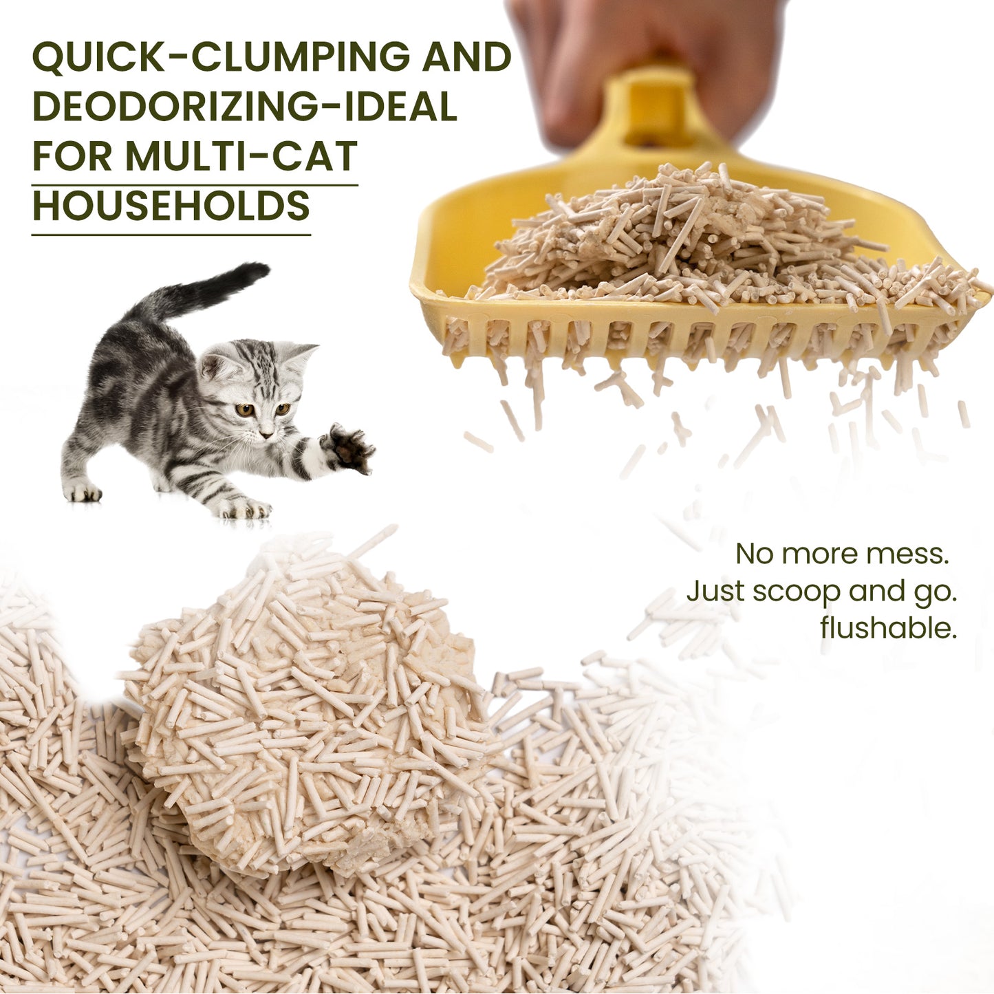 Premium Tofu Cat Litter – 3 Box – Milk Scent, Low Dust, Fast Clumping, Flushable, Eco-Friendly