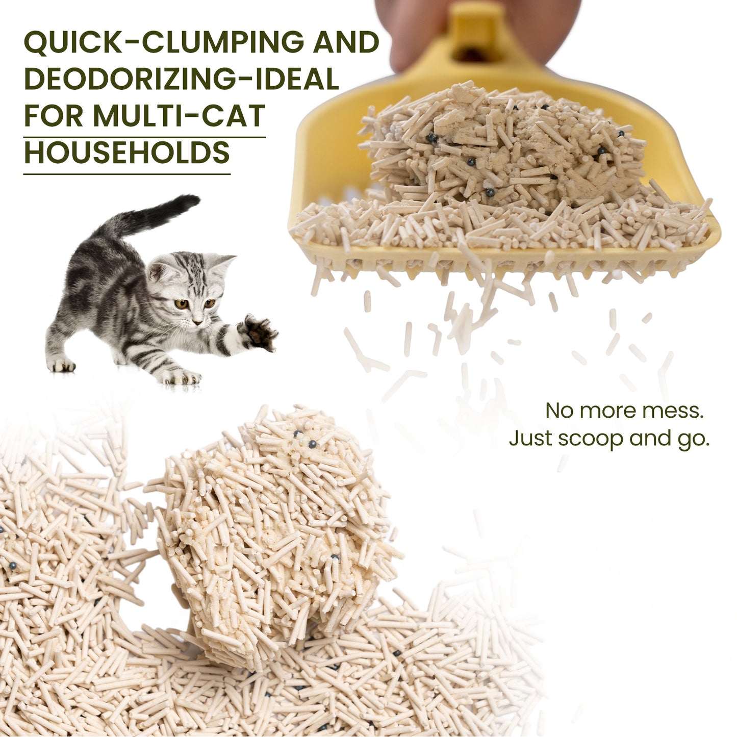 Tofu & Cassava Cat Litter – 3 Box – Natural Plant-Based, Flushable, Low Dust, Fast Clumping, Deodorizing